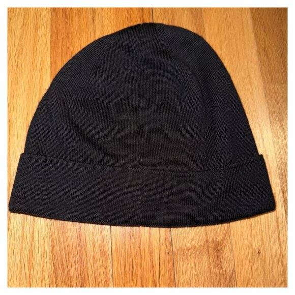 Givenchy Paris Black Logo Cashmere Cotton Blend Beanie Hat - Picture 4 of 4